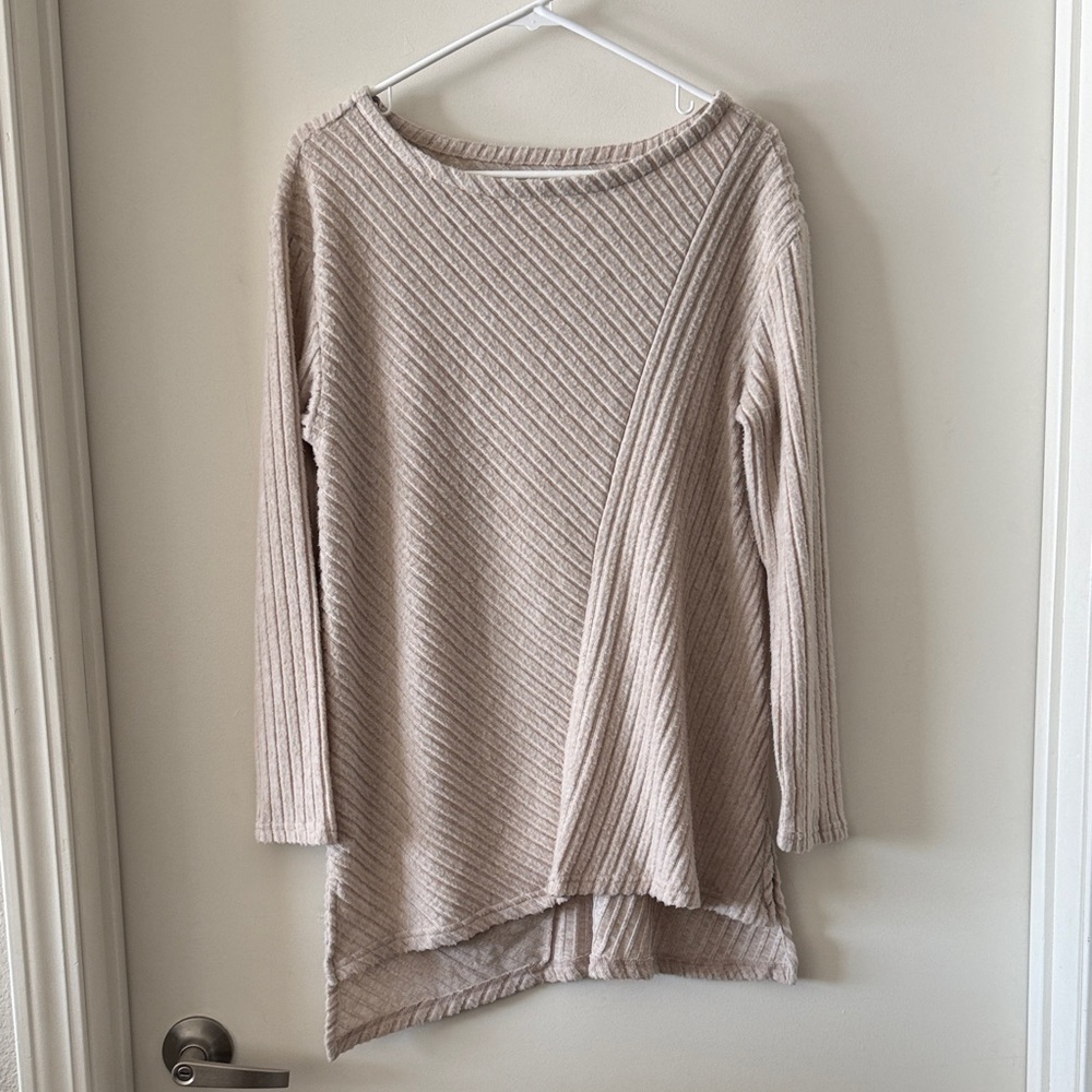 Melloday Cozy Geometric Rib Tunic Top